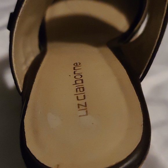 Liz Claiborne Wedge Sandles Brown leather size 6 - Picture 7 of 16
